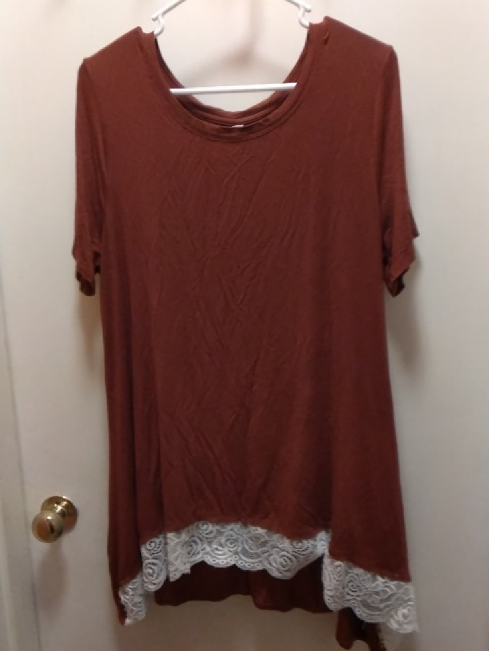 Women's Rust Tunic Top - Casual Longline Tee